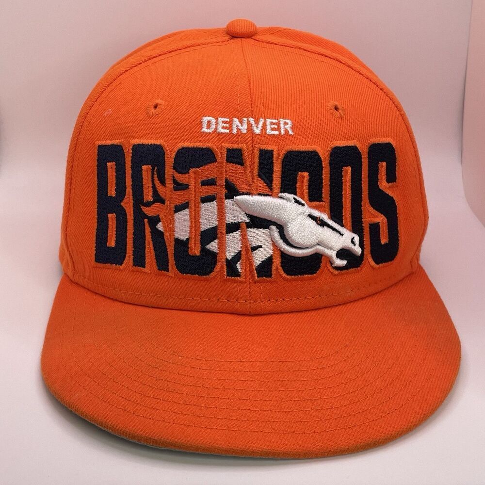 New Era 59Fifty NFL Denver Broncos Embroidered Cap Orange Fitted Hat Size 7